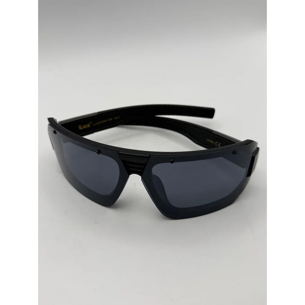 Locs Hardcore Shield Sunglasses Matte Black Wrap LOC91202-MB Dark Smoke Lens